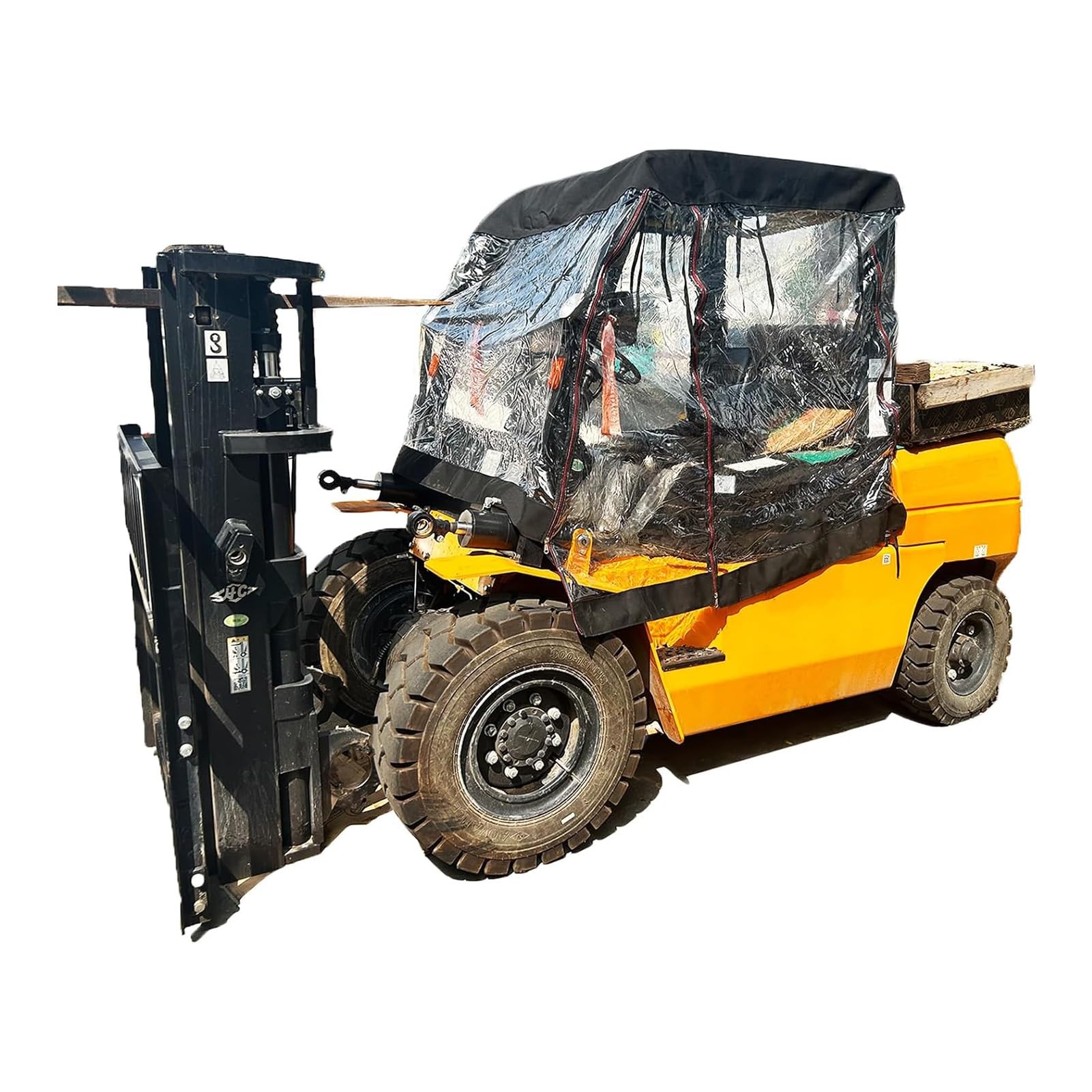 Copertura per cabina del carrello elevatore, resistente in vinile impermeabile, protezione UV, parabrezza e tettuccio antipioggia, adatta fino a 3.628,7 kg