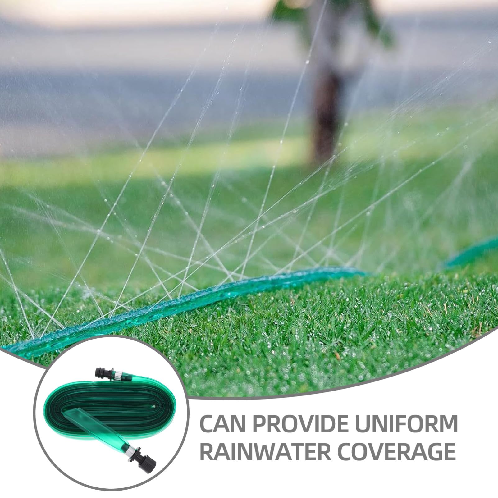 Pvc Gartenschlauch Sprinklerschlauch Flachschlauch mit Dichtungsring 1/2 Zoll Anschluss Durchgehend für Garten und Gemüsebeete Zufälliger Stil