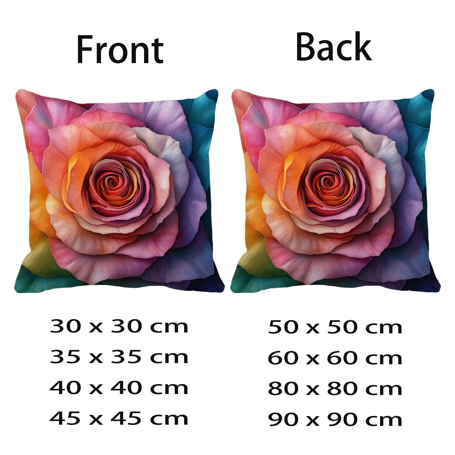 Wodoszczelna poszewka na poduszkę do użytku na zewnątrz, 90 x 90 cm, zestaw 2 szt., lniana poszewka na poduszkę z nadrukiem różowym, poszewki na poduszki, kolor do salonu, mebli na taras, sypialni, na