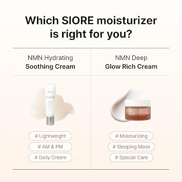 Siore NMN Deep Glow Rich Cream | Plumping and Firming Face Moisturizer with 99% Purity NMN 10,000ppm, Salmon DNA PDRN and Alpha-Lipoic Acid | Korean Pharmacy Anti-Aging Skin Care