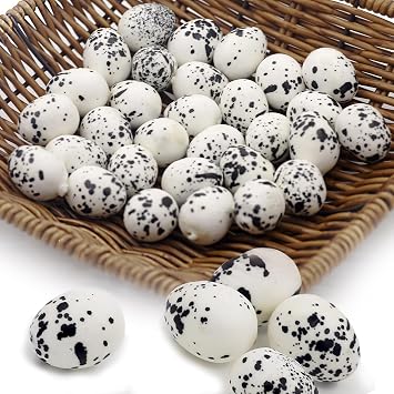 Artificial Fruits Quail Egg for Decoration Lifelike Fake Quail Eggs Imitation Plastic Fruit Decorations for Kitchen Home Party Pub Table Basket Photography Prop Ornament - 30 Pcs White