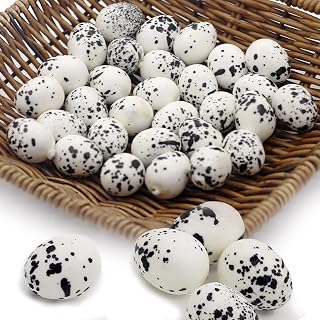 Tuxiaobu Artificial Fruits Quail Egg for Decoration Lifelike Fake Quail Eggs Imitation Plastic Fruit Decorations for Kitchen Home Party Pub Table Basket Photography Prop Ornament - 30 Pcs White
