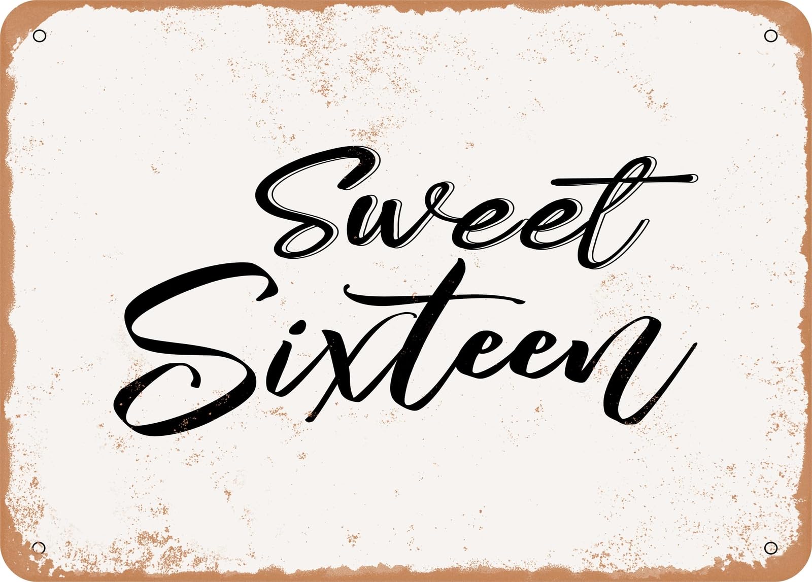 Miaomansenstore Metal Sign - Sweet Sixteen - 2 - Vintage Look Sign Home Decor