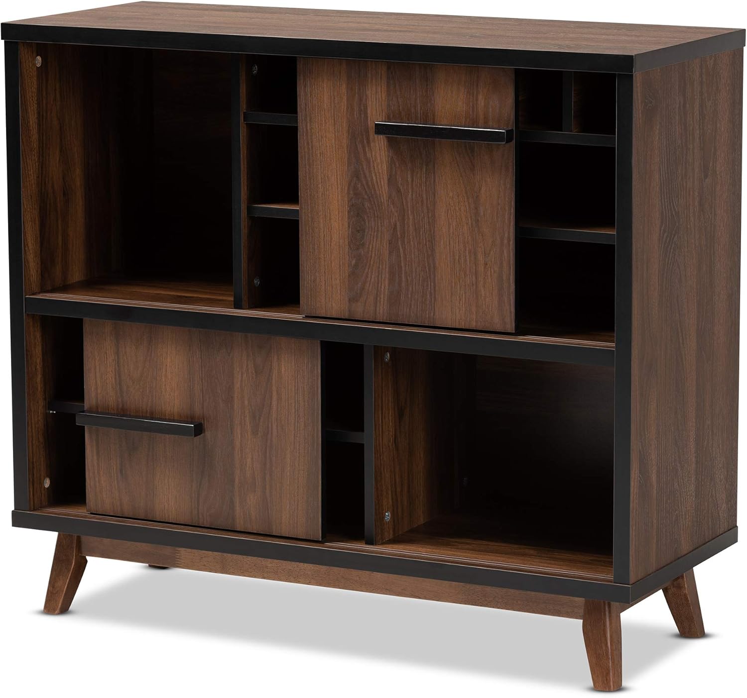 Baxton Studio Wine Cabinets, Walnut/Black