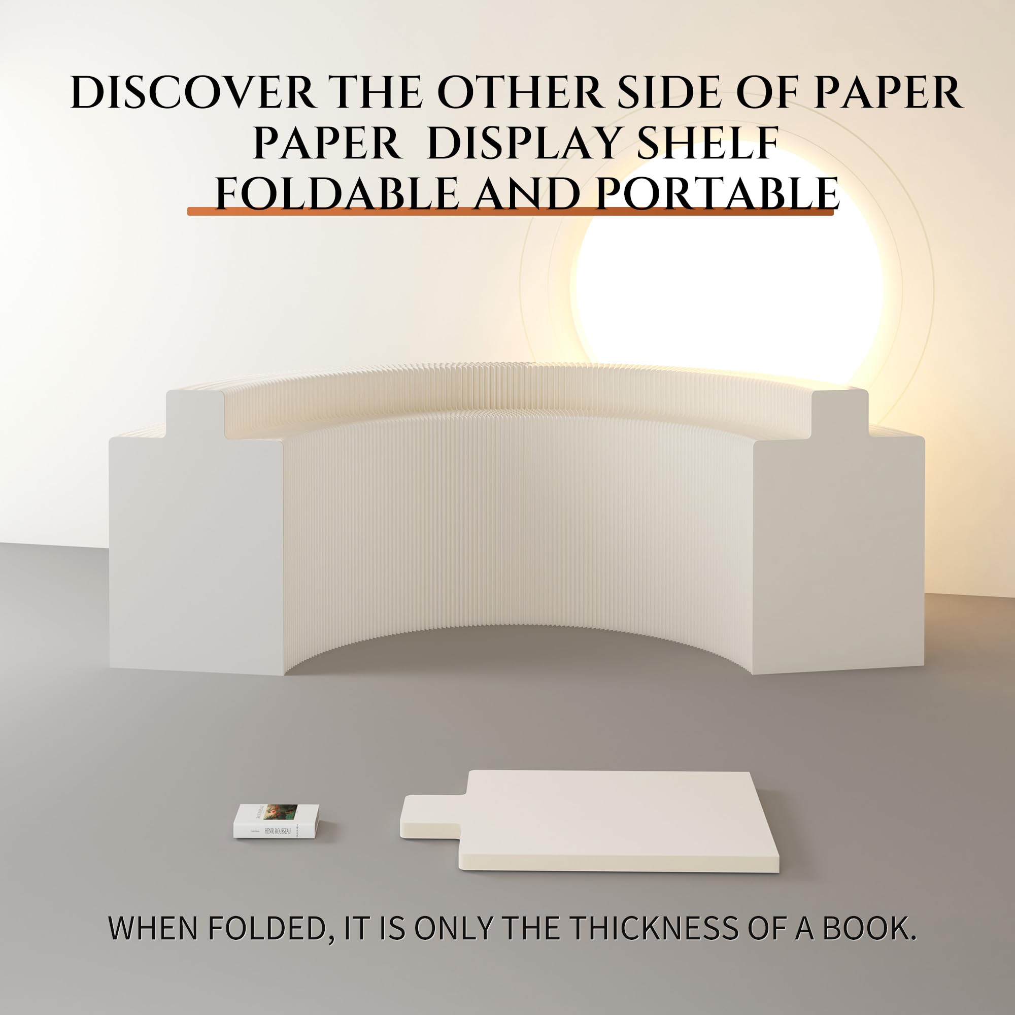 Espositore versatile ed espandibile, in carta bianca, multi-configurazione regolabile per negozi, fiere, eventi e ricevimenti (L200 cm x H98 cm)