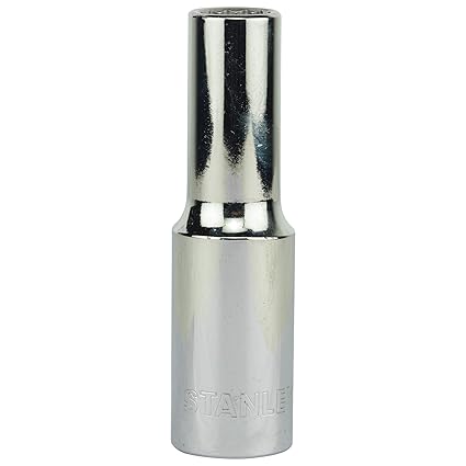 STANLEY 1-86-419 Chrome Vanadium Steel 12 Point Deep Socket, 1/2 inch, 11 mm, Silver