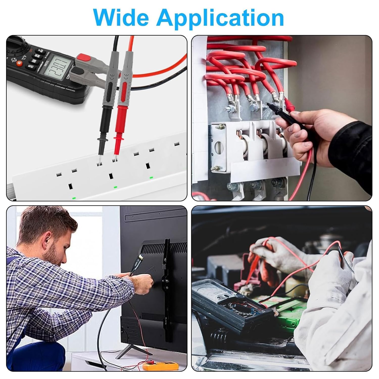 SUNJOYCO 26PCS Multimeter Leads, Back Probe Kit, Multimeter Test Leads Kit with Alligator Clips, Replaceable Wire Piercing Probes, Test Hooks, Back Probe Pins for Digital Electrical Testing