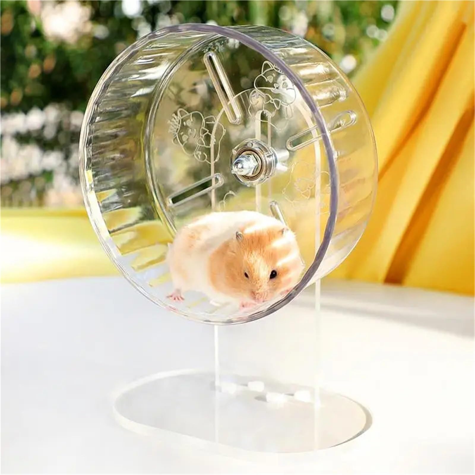 Rueda Hamster Gerbil Transparente silencioso for Correr, Accesorios Ajustables en Altura, Suministros for Mascotas para Mascotas