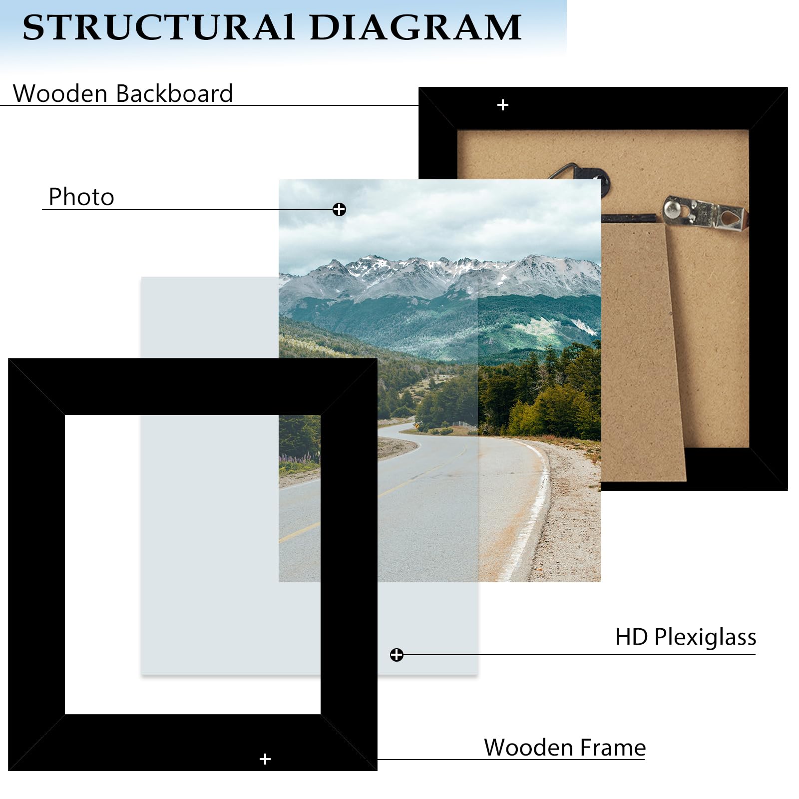 Amazon.co.jp: QOTIB 4x5 写真フレーム ブラック 壁掛けまたは卓上用