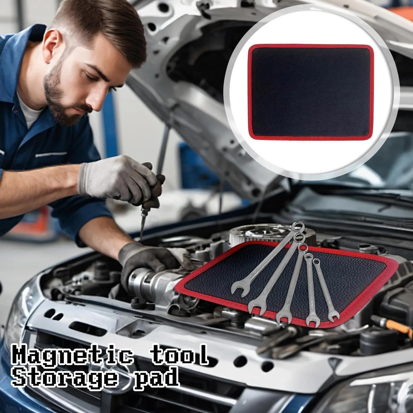 Magnetische Werkzeugablage Magnetische Werkzeugunterlage, flexibler Werkzeughalter und matte Mechanikerablagen(A)