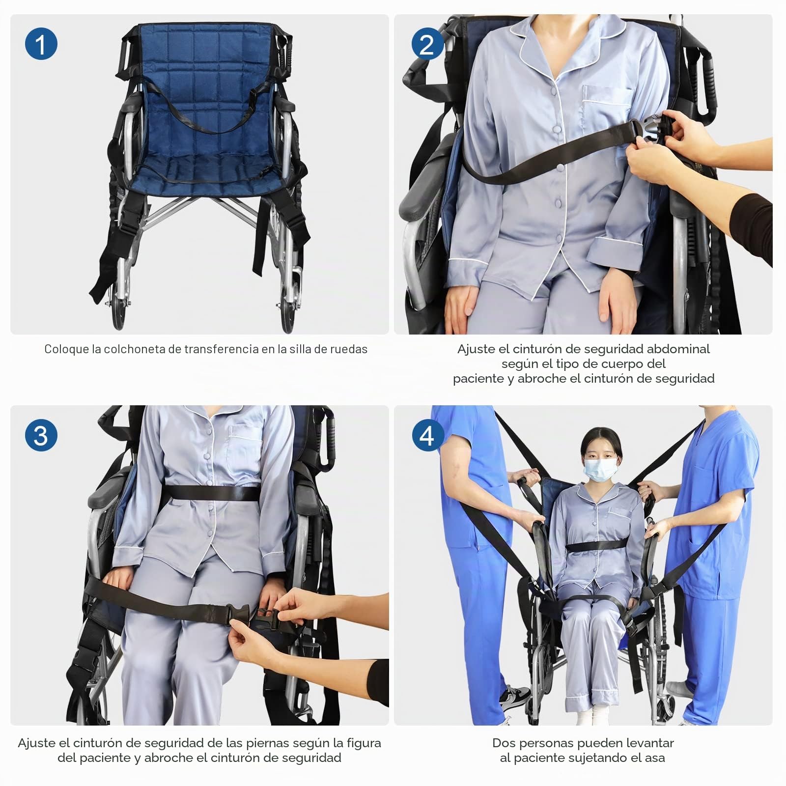 [LOSCHEN] Correa de hombro de transferencia de cuerpo completo Eslinga de elevación Silla de emergencia para personas mayores Placa de transferencia de movilidad cinturón de seguridad Tabla escalera