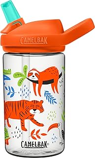 Eddy+ Kids Everyday Water Bottle - Strong Drop Proof Design - BPA Free - Leak-proof - Dishwasher Safe - 400ml - Animals Prints | Water Botte for Boys Girls | Bottle for School, Picnic