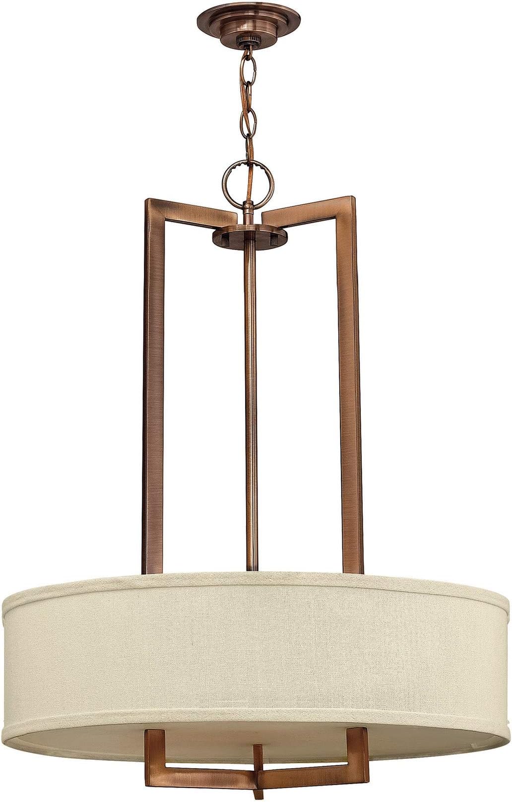 Hinkley Lighting 3204 3 Light 1 Tier Drum Chandelier from the Hampton Collection, Brushed Bronze