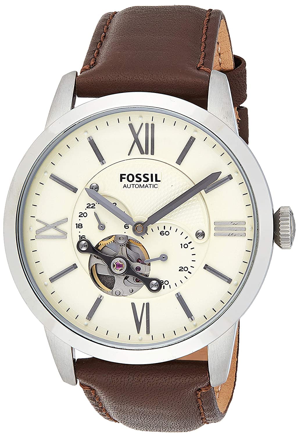 FossilTownsman Mechanical Cream Dial Brown Leather Mens Watch ME3064 (B0BRQTPR6Q) Amazon Price History, Amazon Price Tracker