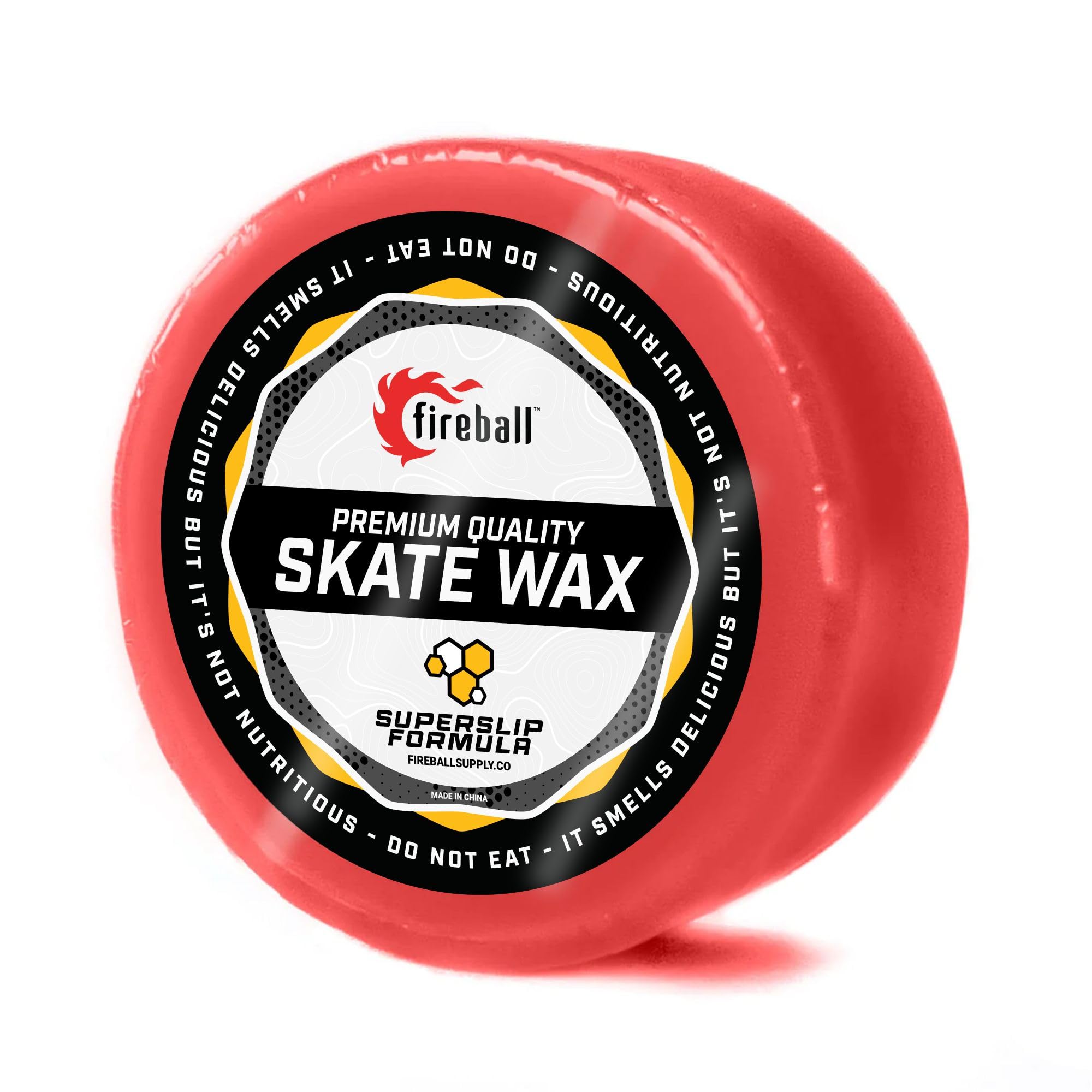 Fireball SuperSlip Pro Skateboard Wax for Rails - USA Made Skate Curb Wax for Scooters Aggressive Inline and Skateboards - Custom Formula Professional Skate Wax (Red)