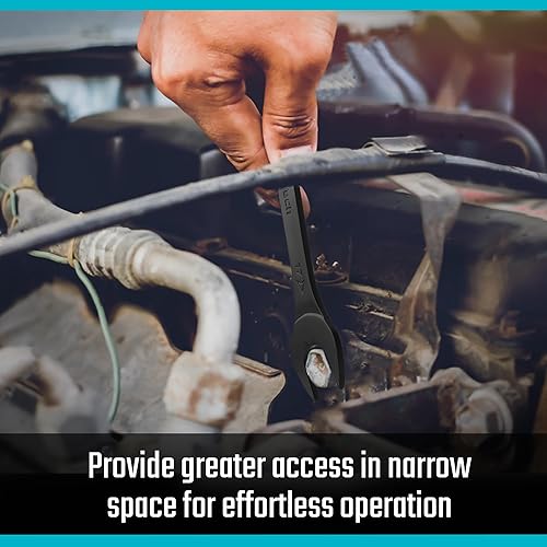 Miniatura 6 de DURATECH Juego de llaves superfinas de extremo abierto, métricas, 8 piezas, 0.217 in a 1.063 in, revestimiento electroforético negro, con bolsa