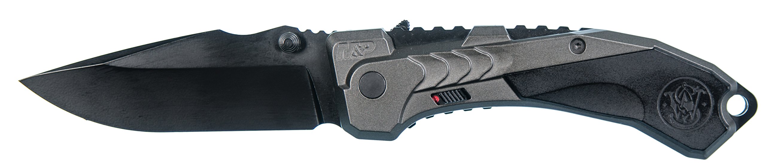 Smith & Wesson M&P M2.0 8.5in S.S. Assisted Opening Knife with 3.5in Clip Point Blade and Black Aluminum Handle for Outdoor, Tactical, Survival and EDC, Multi