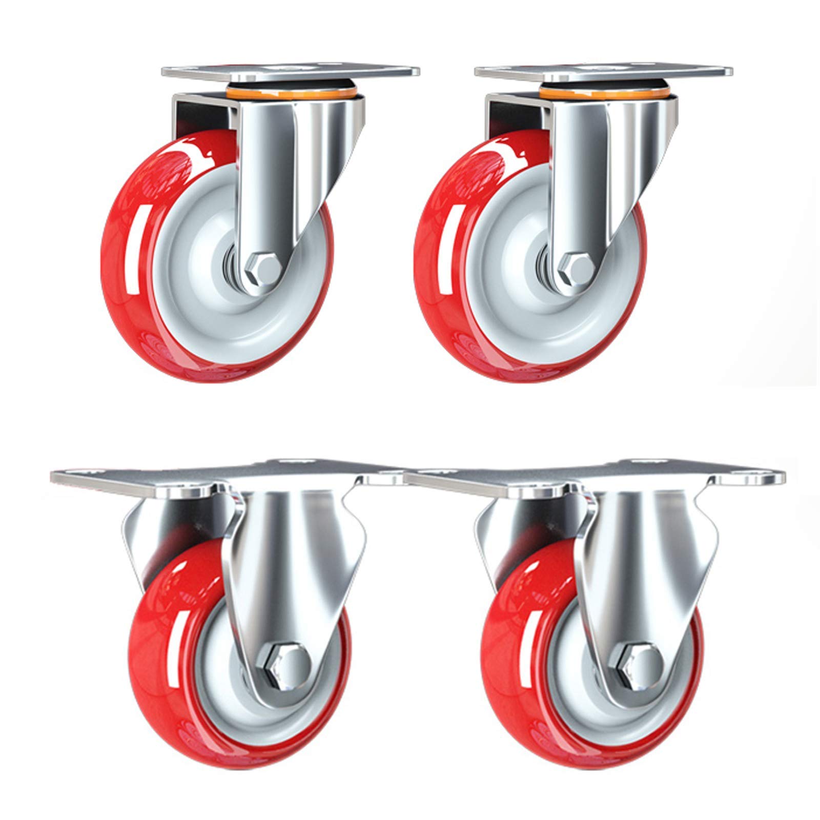 Roulettes pivotantes de transport robuste en polyuréthane 75 mm charge 180 kg