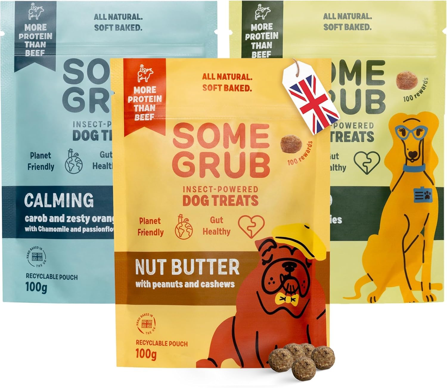 Some Grub Insect Powered Dog Treats, Mixed Pack 3 Count (Pack of 3)