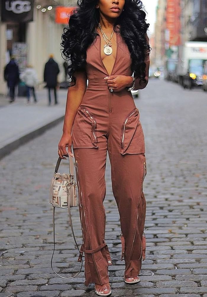 Amazon.com: DINGANG Womens Casual Cargo Jumpsuit Short