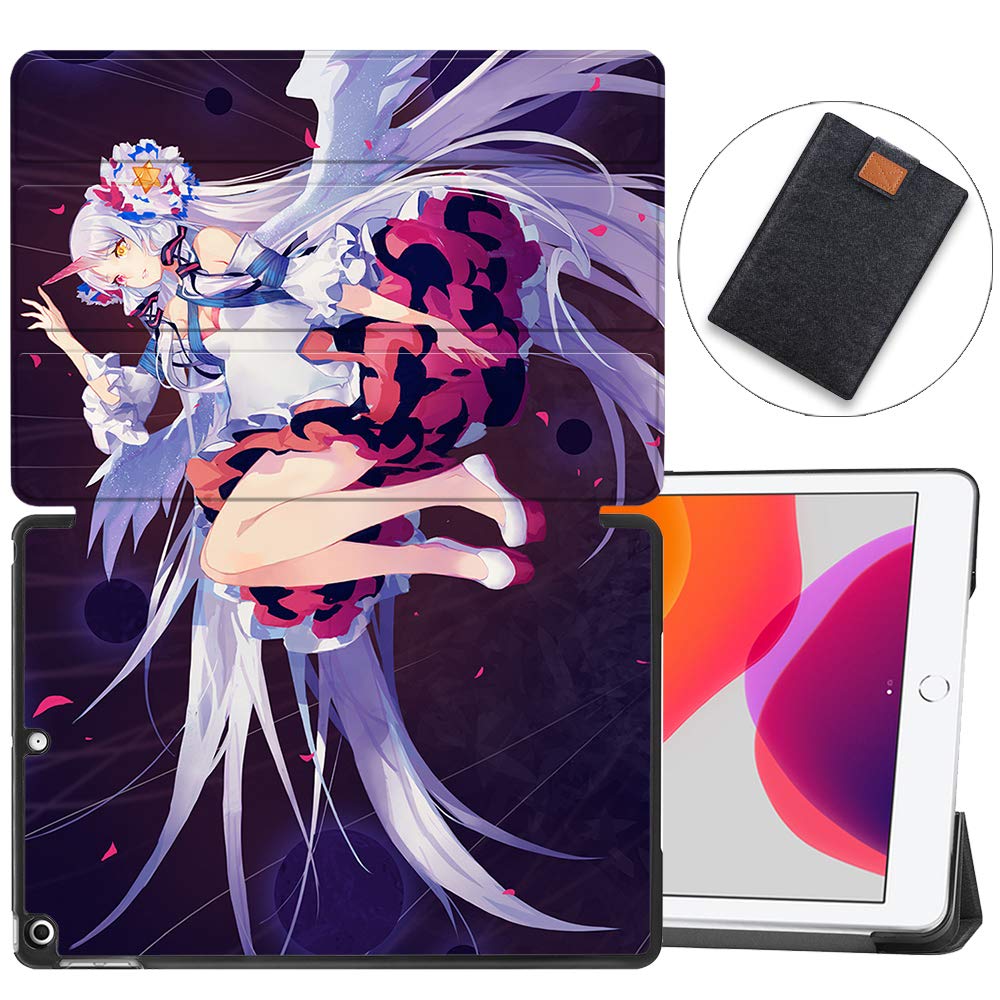 MAITTAO Case for iPad 10.2 Inch 2019, Microfiber Lining Hard Back Shell with Auto Wake/Sleep, Slim Lightweight Trifold Smart Stand Cover for iPad 7th Generation 10.2" 2019,Anime Girl 12