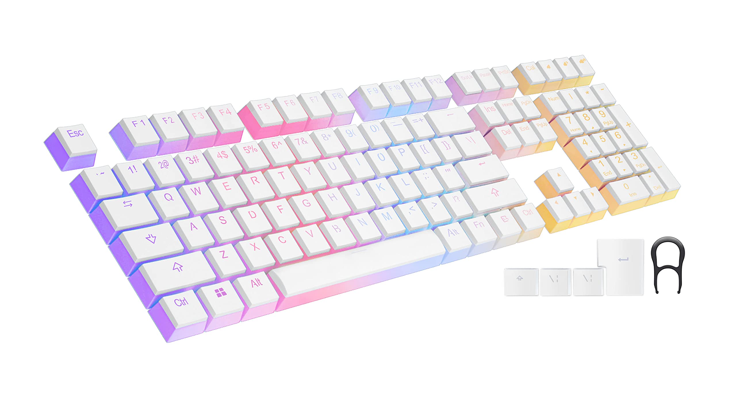 Buy HUICCN 112 PBT Pudding Keycaps, Double, OEM Profile, for ANSI/ISO