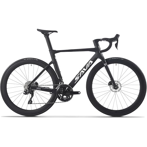 SAVADECK Carbon Road Bike, Lightweight 24-Speed Shifting Road Bicycle with Shimano 105 Di2 7170 Groupset, Carbon Frame with 700C Carbon Wheelset Disc Brake, Integrated Design Race Bikes for Adults