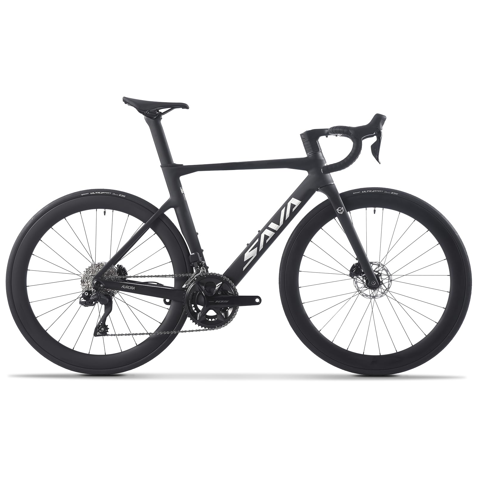 SAVADECK Carbon Road Bike, Lightweight 24-Speed Shifting Road Bicycle with Shimano 105 Di2 7170 Groupset, Carbon Frame with 700C Carbon Wheelset Disc Brake, Integrated Design Race Bikes for Adults