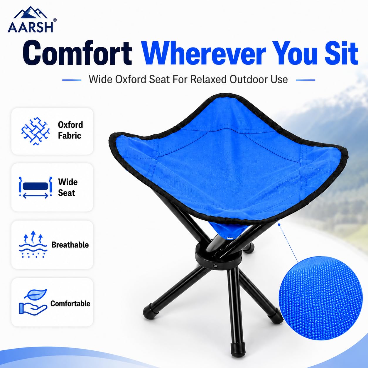 HARIHUB Foldable Camping Chair | Lightweight Outdoor Chair for Travel, Hiking, Fishing & Garden | Portable Picnic Chair 4