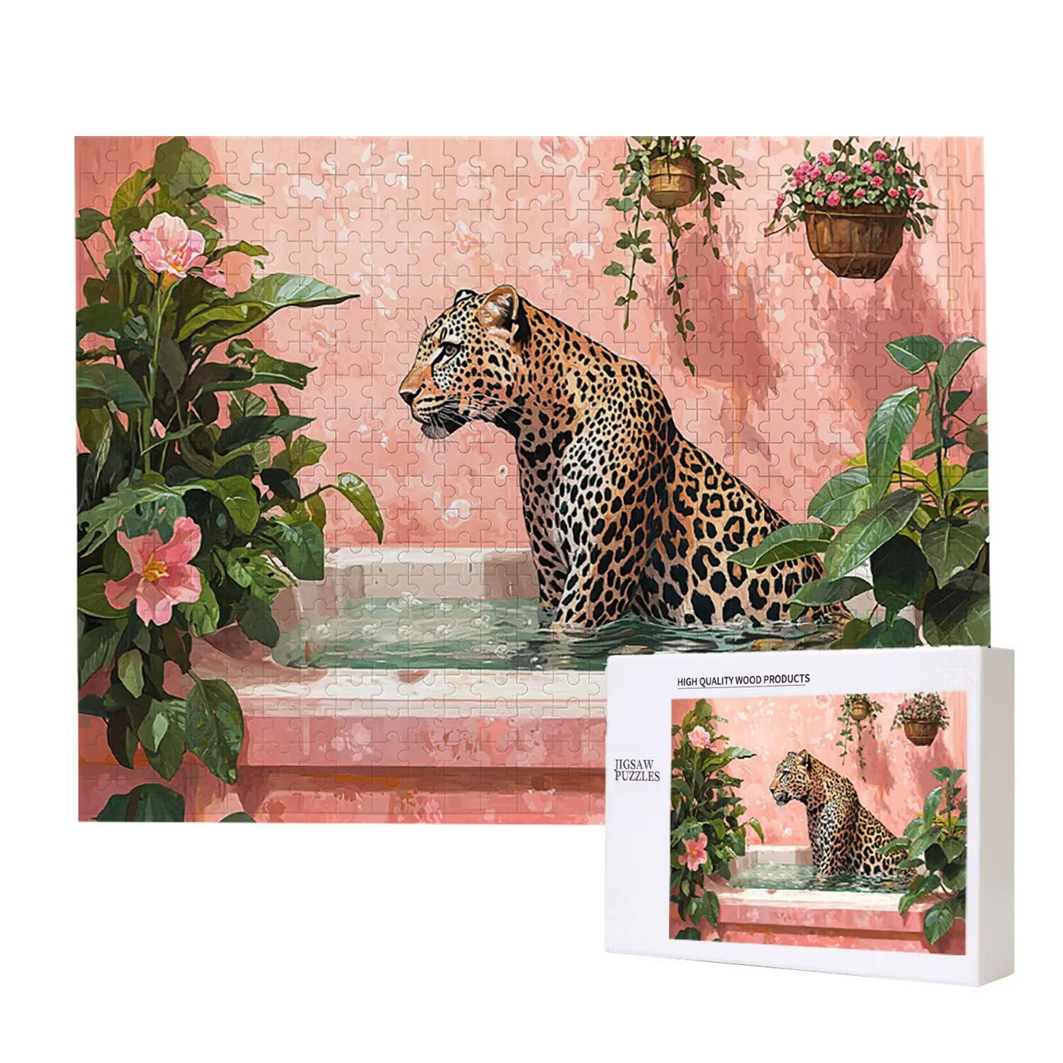 1500 sztuk puzzli, wanna lampart 1500 sztuk puzzli dla dorosłych, prezent na rocznicę i Boże Narodzenie, dekoracja domu, zapobieganie degeneracji mózgu u osób starszych v-983