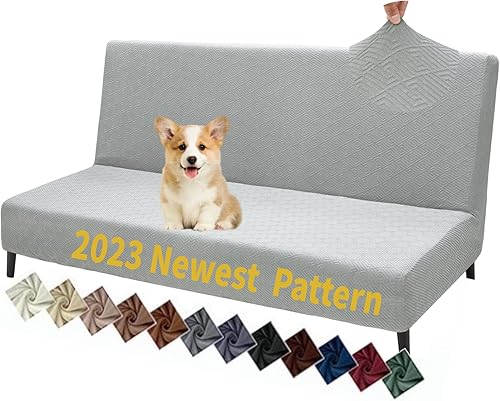Miniatura 8 de XINEAGE Funda para futón 2025, tamaño matrimonial, elástica, sin brazos, funda para sofá cama antideslizante sin reposabrazos, funda para futón con