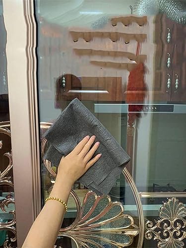 Miniatura 8 de Doefo Paño de limpieza grueso, paños de limpieza de microfibra para automóviles, paño de fibra a rayas para vidrio, toallas de vidrio reutilizables,