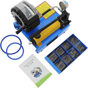 Hydraulic Hose Crimping Tool with 8 Sets of Dies - High Pressure Manual Crimping Machine, 40MPa System