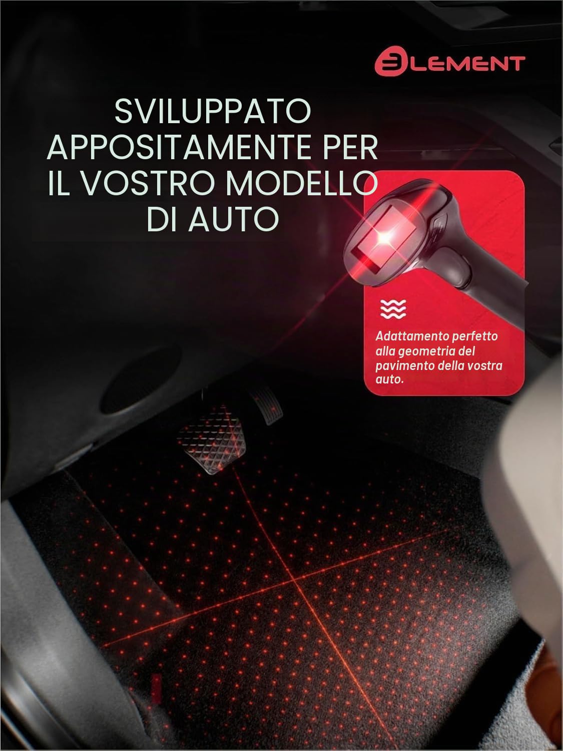 Element - Set di tappetini in gomma 3D adatti per Jeep Avenger | 2023 – oggi, 100% su misura, tappetini in gomma per auto, tappetini in gomma per auto