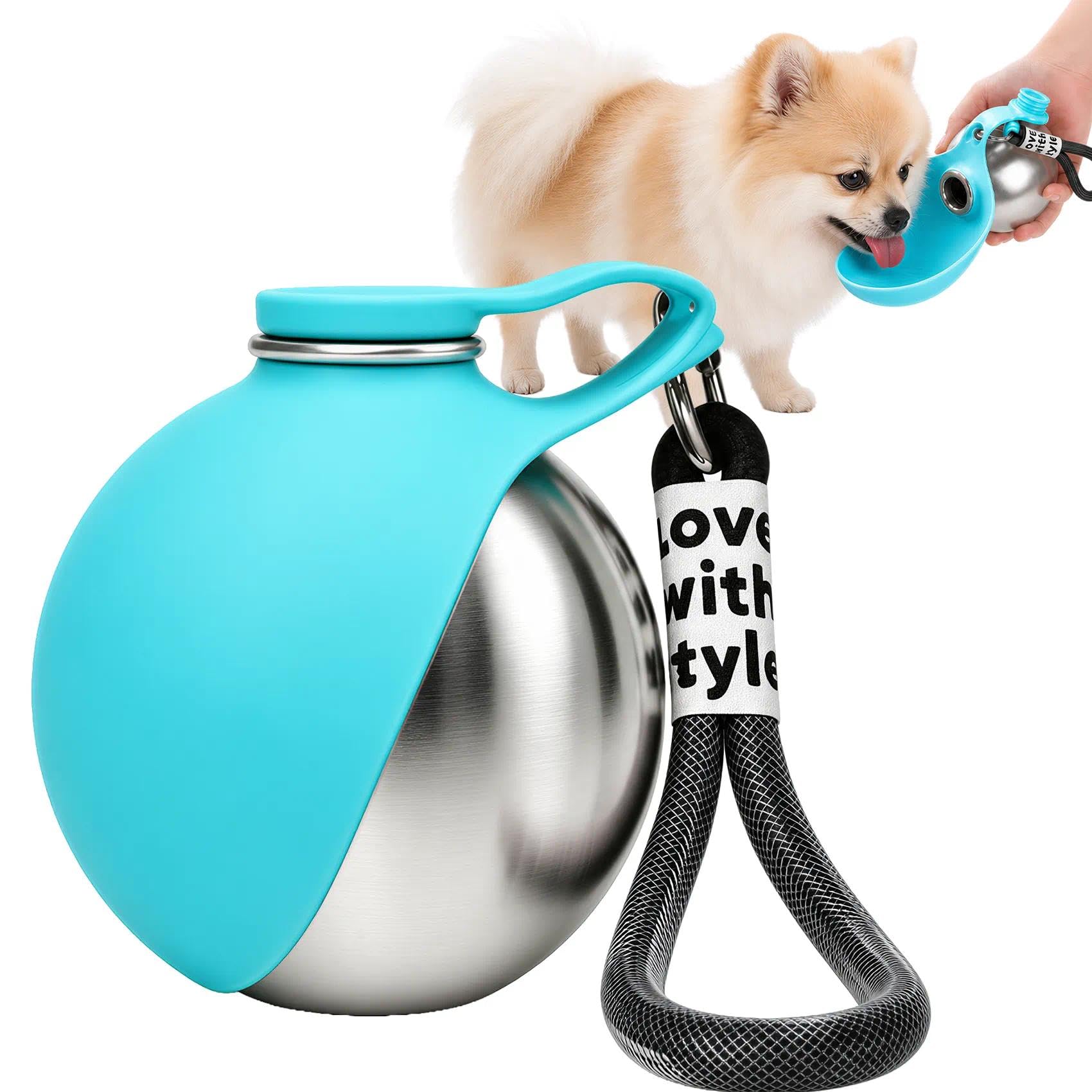 Trinkflasche Hunde für Unterwegs, 285ML hundetrinkflasche für unterwegs,Hunde Trinkflasche to go, Hundetrinkflasche für Unterwegs, Wasserflasche Hund für Spaziergänge, Wanderungen (Blau)