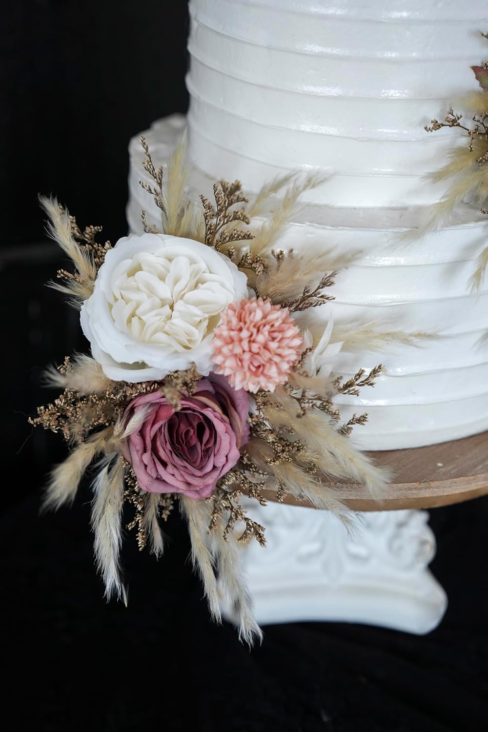 Set of 3 Wedding Cake Topper, Floral Cake Decoration, Cake Topper Flowers, Dried flowers Cake Flowers, Rustic Wedding, Boho