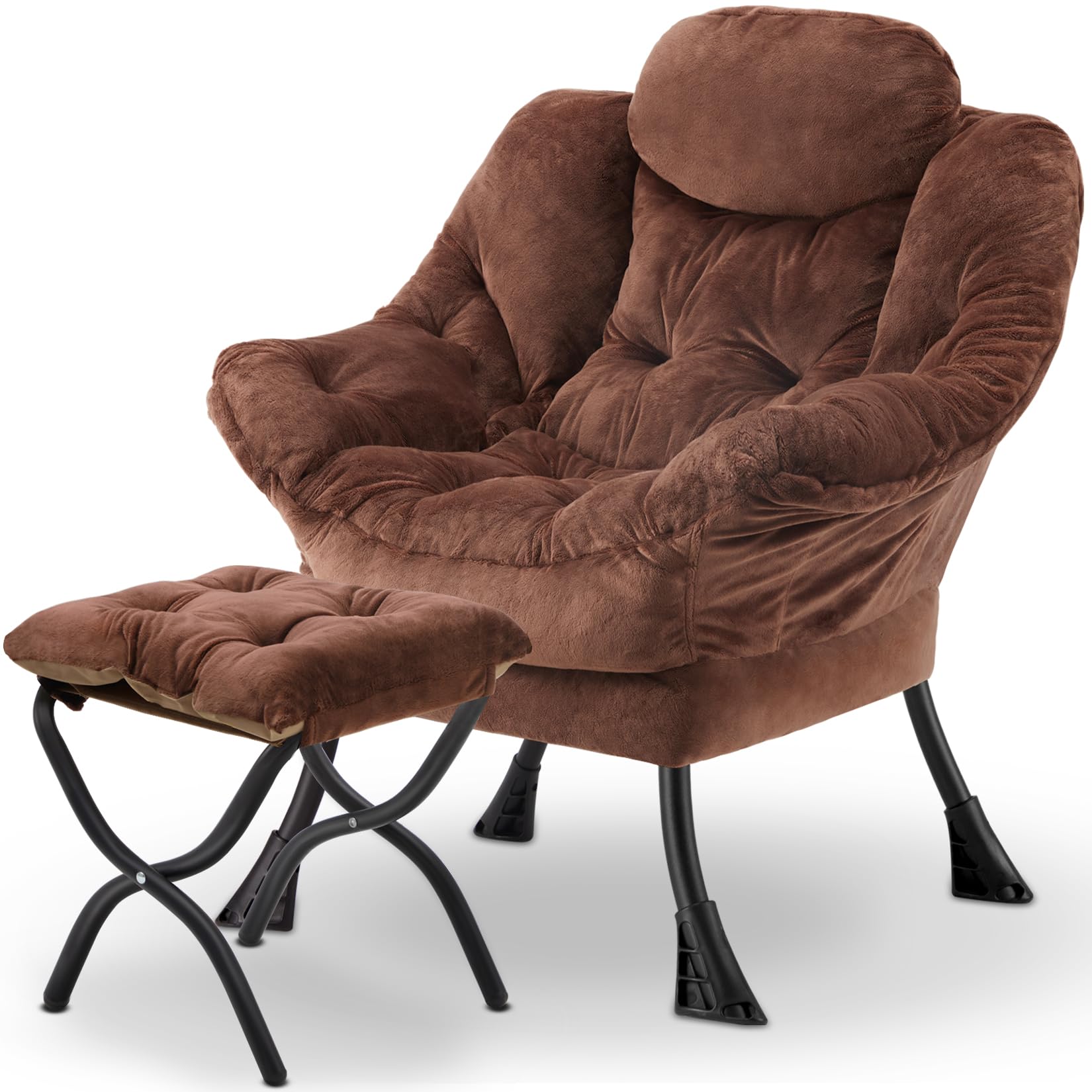 Avocahom Lazy Chair with Ottoman Comfy Accent Lounge Chair
