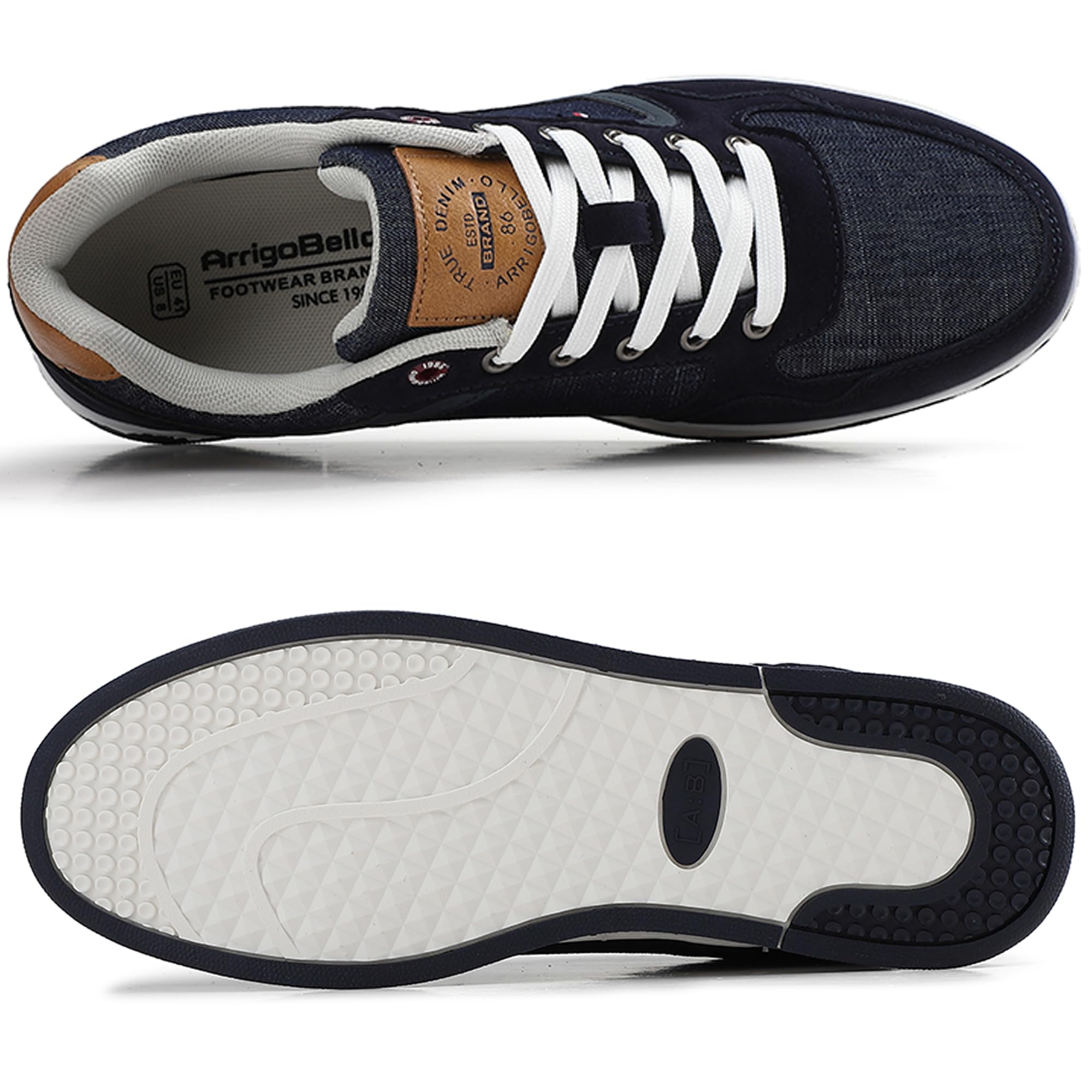 ARRIGO BELLO Sneakers Uomo in PU Pelle - Scarpe Casual da Ginnastica Eleganti Sportive per Interno ed Esterno, Taglie 41-46