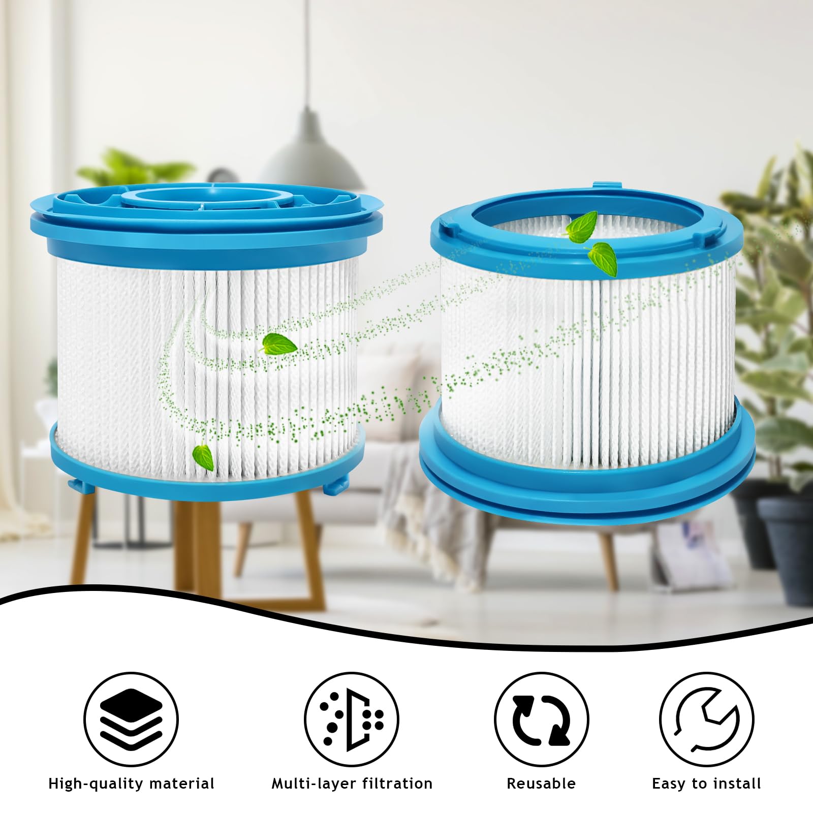 filtros de repuesto para Bissell PowerClean FurFinder/PowerClean FurGuard (4091N y 4245) aspiradoras inalámbricas, 2 filtros HEPA + 4 prefiltros