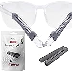 Setex Gecko Grip Temple Tip Grips for Glasses, (2 Grey Pairs) USA Made, Innovative Microstructured Fibers Tips, 49mm Length & 7mm Width