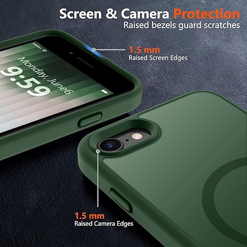 Vista 1032 de MOCCA - Funda magnética resistente para iPhone 11 de 6.1 pulgadas, compatible con MagSafe, protector de pantalla de vidrio + protector de lente