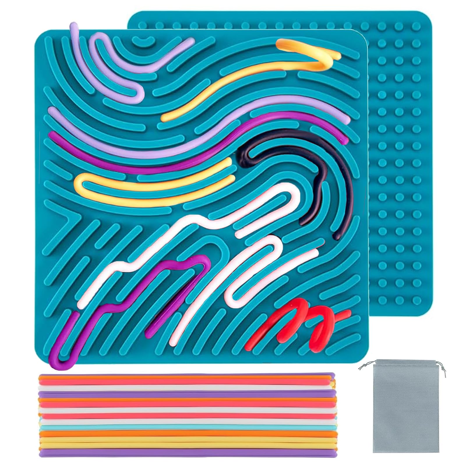 2Pcs Silicone Sensorik Activity Board Sensory Fidget Spiel Toys