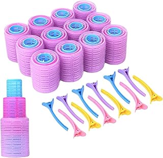 Hårrullare 36st Self Grip Hårrulle Set Stor Medium Liten Hårrullare med 12 Plastklämmor för Hemmasalongsbruk 19 * 19 * 5CM Hårvård och Styling