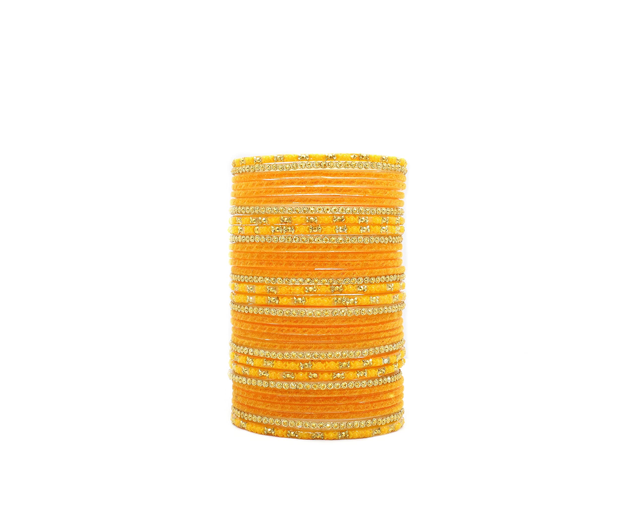 Globe Bangles fancy set of 32 glass Bangles for women and girls for teej rakhi parties (Yellow, 2.6) (B097CDWH7H) Amazon Price History, Amazon Price Tracker