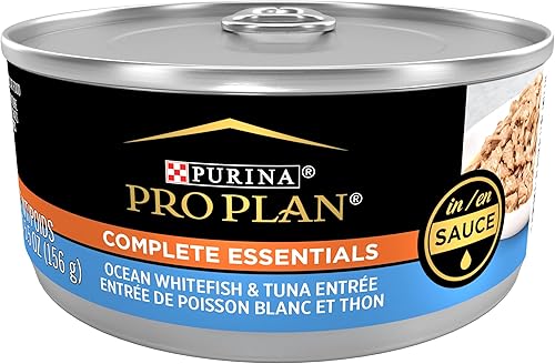 Purina Pro Plan Salsa comida húmeda para gatos con alto contenido de proteínas COMPLETE ESSENTIALS - Pez blanco del océano y atún en salsa - 24