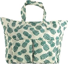 ACTOYS XXL Beach Bag, Large Beach Bag, Women's Beach Bag, Women's Swimming Bag, Beach Accessory, 43 x 38 x 15 cm (Pineapple)