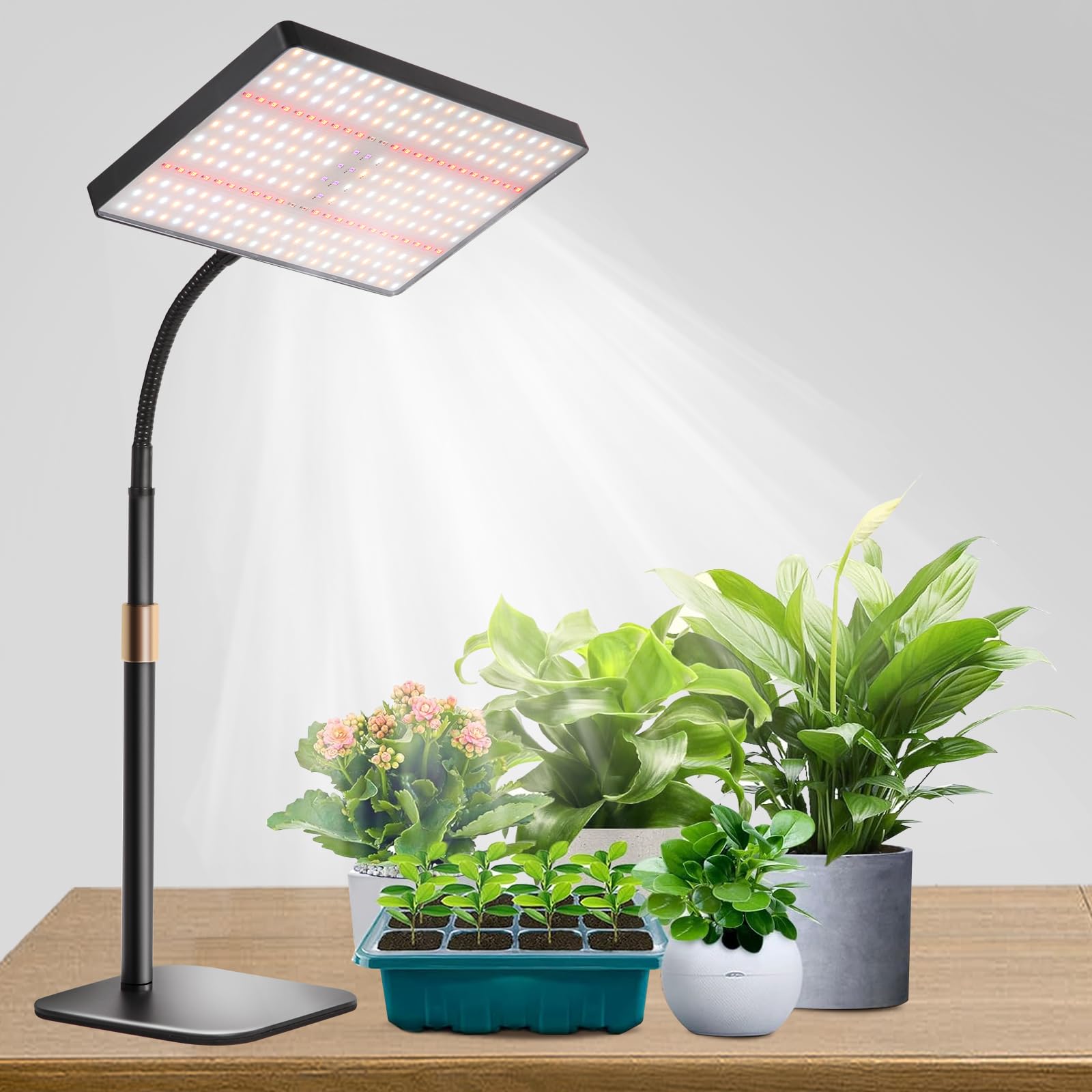 Railee Pflanzenlampe LED Vollspektrum 286 LEDs Grow Lampe mit UV-IR LEDs 4/8/12 Stunden Timer Dimmbares Pflanzenlicht Pflanzenleuchte Wachstumslampen für Zimmerpflanzen