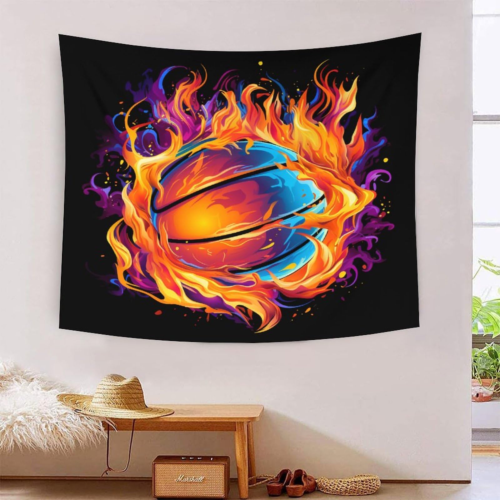 Tapisserie de basket 3D pour décorer un grand mur vide ou servir de drap de plage - 7