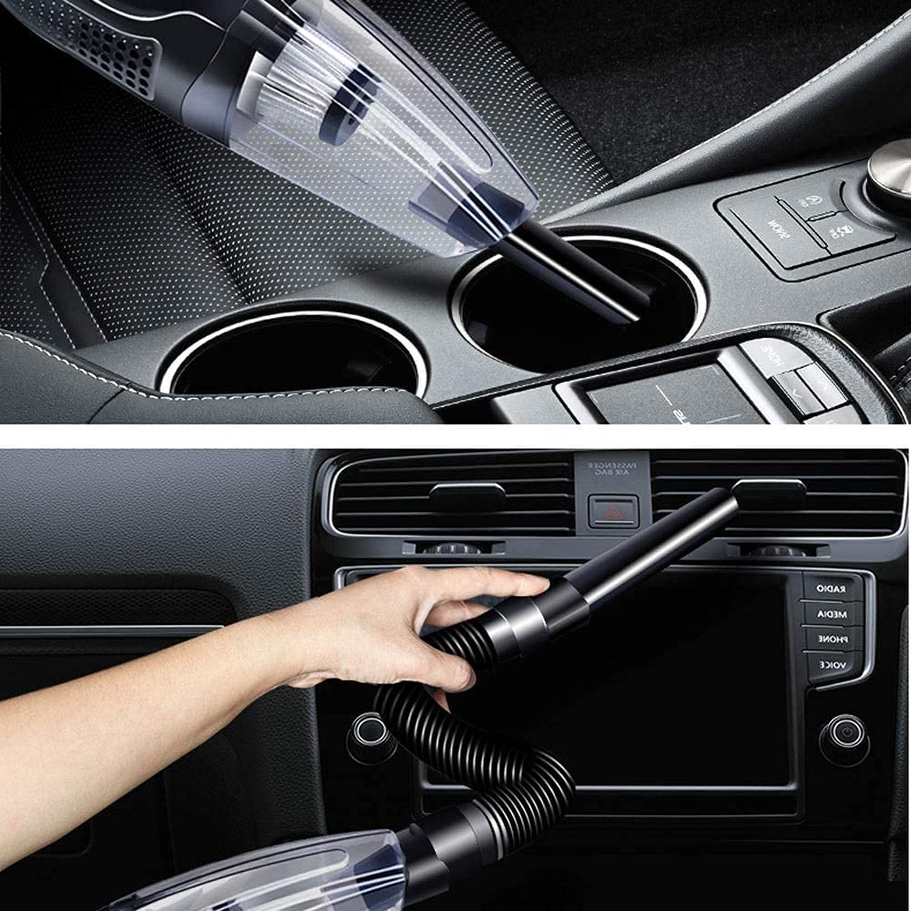 Cleadera de vacío de Mano Presión Absorbente 5000PA Vacío de automóviles inalámbrico Mini portátil portátil de vacío Cocina USB Carga RÁPIDO para Coche (Color : White)