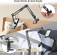 Vista 9 de Soporte de metal para tableta de lectura Kindle con clic automático, fácil de ajustar, manos libres, soporte de brazo de escritorio para accesorios